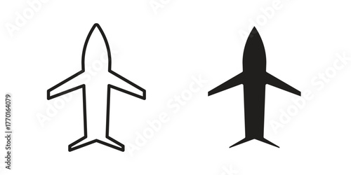 Airplane icon in line design. Simple icon vector