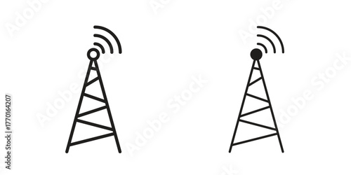 Antenna icon in line design. Simple icon vector
