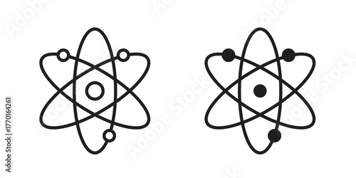 Atom icon in line design. Simple icon vector