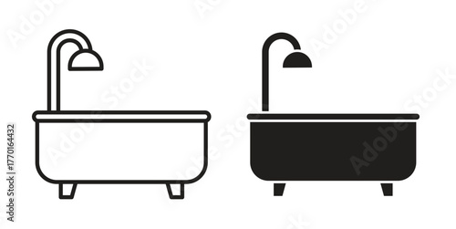 Bathroom icon in line design. Simple icon vector