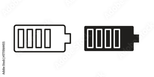 Battery icon in line design. Simple icon vector