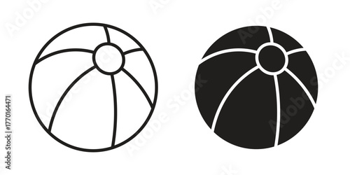 Beach ball icon in line design. Simple icon vector