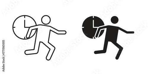 Busy icon in line design. Simple icon vector