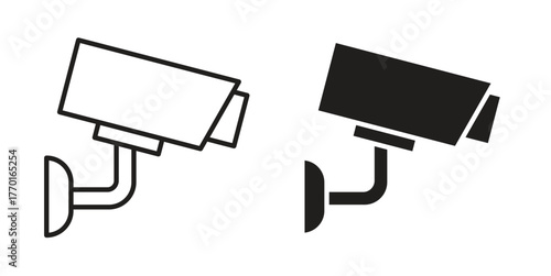 CCTV icon in line design. Simple icon vector