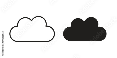 Cloud icon in line design. Simple icon vector