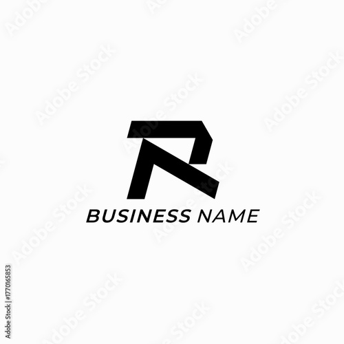 design logo creative letter R and triangle