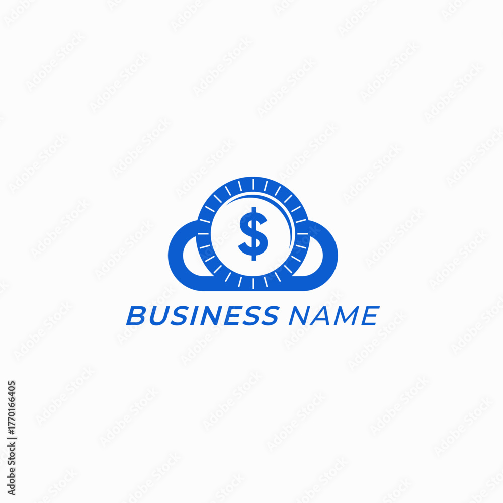 Obraz premium design logo combine dollar coin and cloud