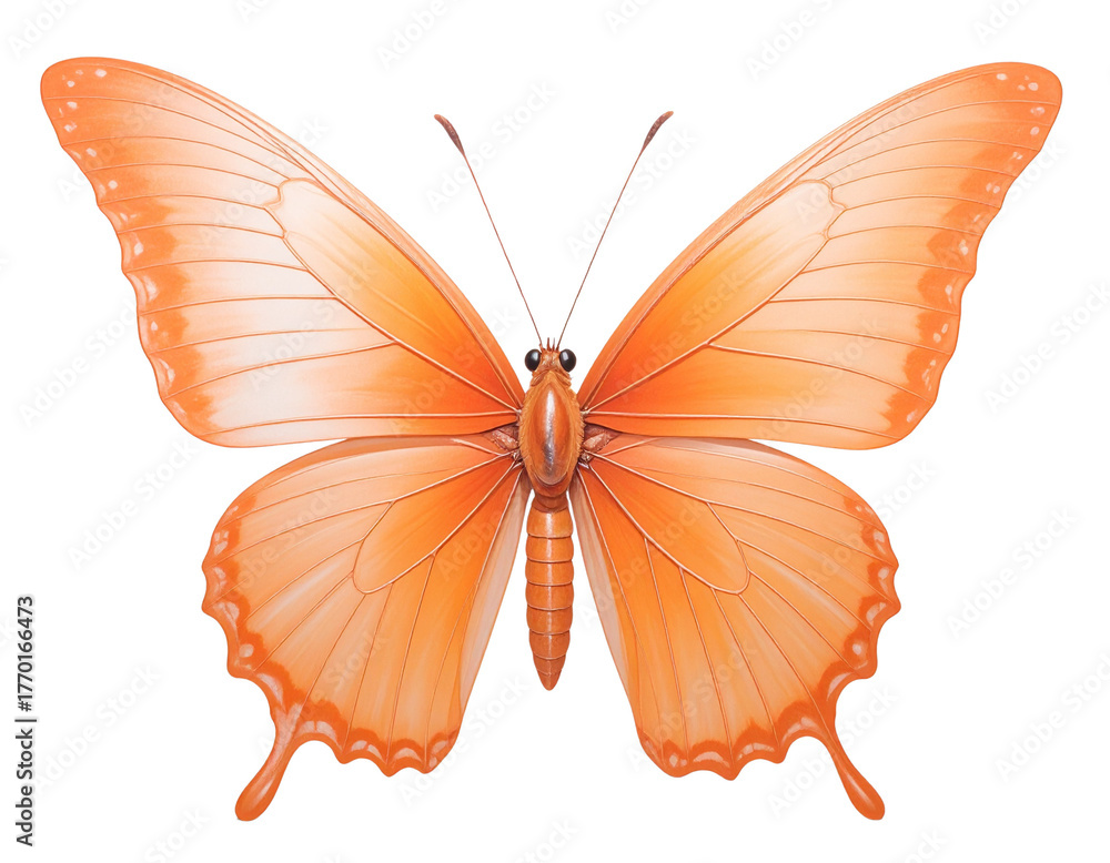 Fototapeta premium 3d illustration of an orange butterfly (2)