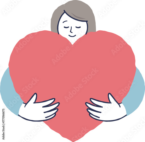 ハートを抱く女性