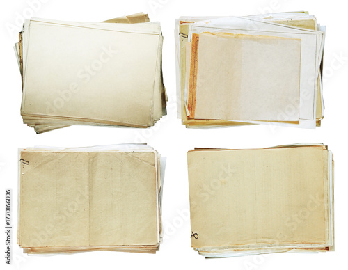 Tableau sur toile Vintage Stacked Papers for Creative Projects