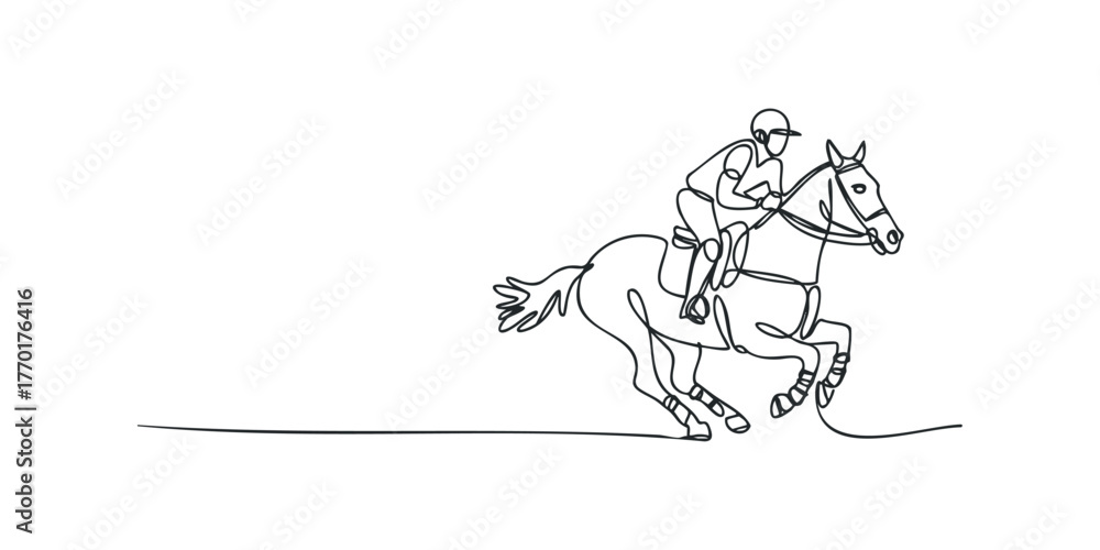 Fototapeta premium Equestrian riding a horse in motion