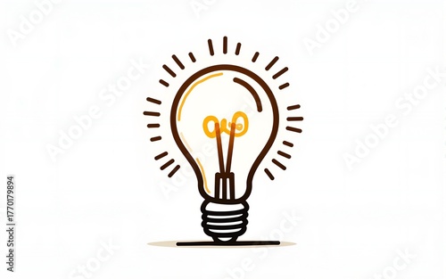Light bulb in one continuous line drawing. Brainstorm and education symbol or innovation creative concept in simple linear style. Editable stroke. Doodle Vector illustration. High quality