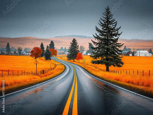 a road lined with Christmas...