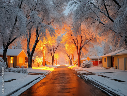 a quiet snowy Christmas night