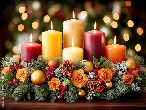 a serene Christmas candle l...