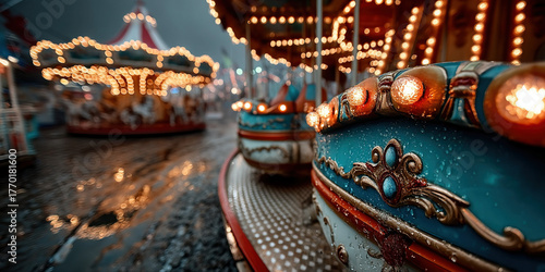 Blurred festive carousel wi...