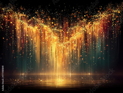 Christmas gold sparkle effect