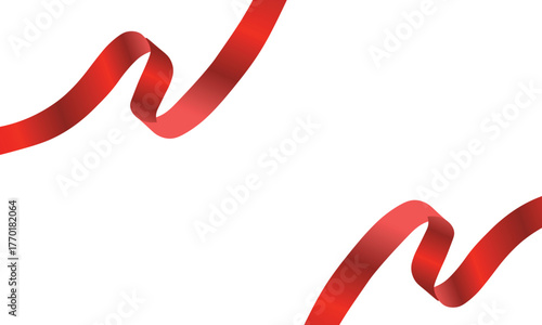 Red ribbons on a white background