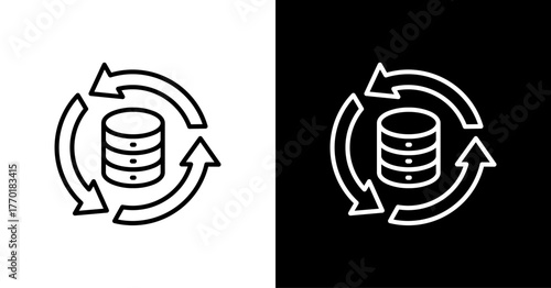 Data Processing White Icon Set Design