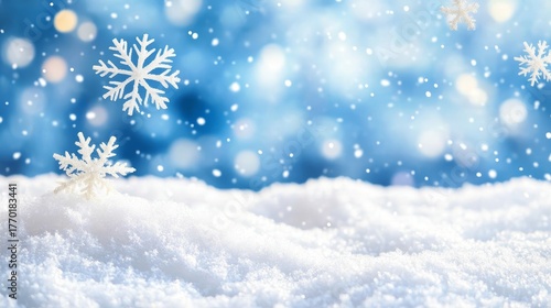 Wallpaper Mural Glistening Sparkling Snowflakes Gently Falling on a Serene Winter Landscape with Fluffy Snow Cover Torontodigital.ca