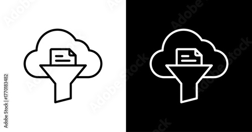 Cloud Filter White Icon Set Design