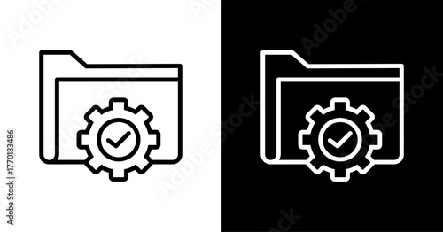 Data Management White Icon Set Design