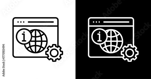 Information Management White Icon Set Design