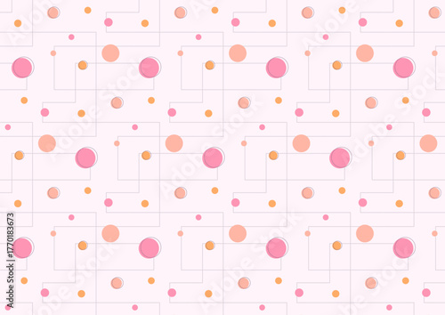 シンプルでかわいい水玉模様のシームレス背景_ピンク