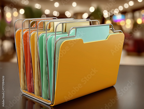 Old-fashioned metal file fo...