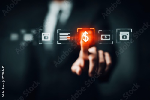 A divine golden advisor presiding over a marketplace of capitalism where assets and acquisition deals shape the future