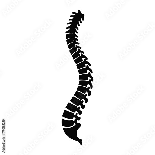 Spine silhouette medical icon illustration