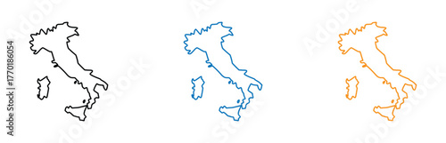 set of 3 maps of Italy - vector illustrations