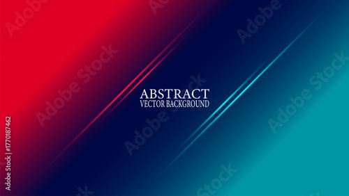 Abstract background with a vibrant gradient from red to teal, crossed by two glowing blue diagonal lines, ideal for modern tech concepts