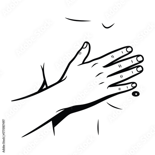 Hand over heart pledge solemn gesture