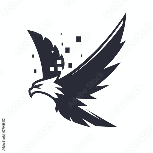 Eagle Digital Transformation Logo Design with White Background