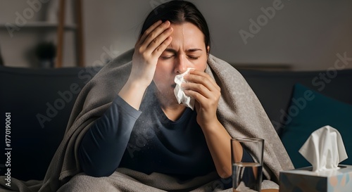 Adults suffering from fever and cold