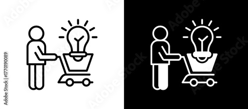 Consumer Education whiteblack icon