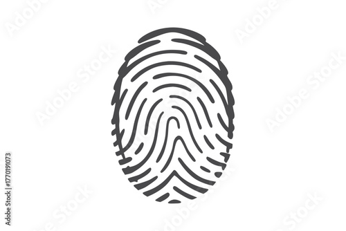 Fingerprint on White Background Detailed Print