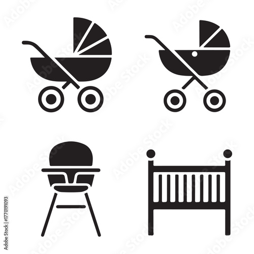 Baby crib silhouette design