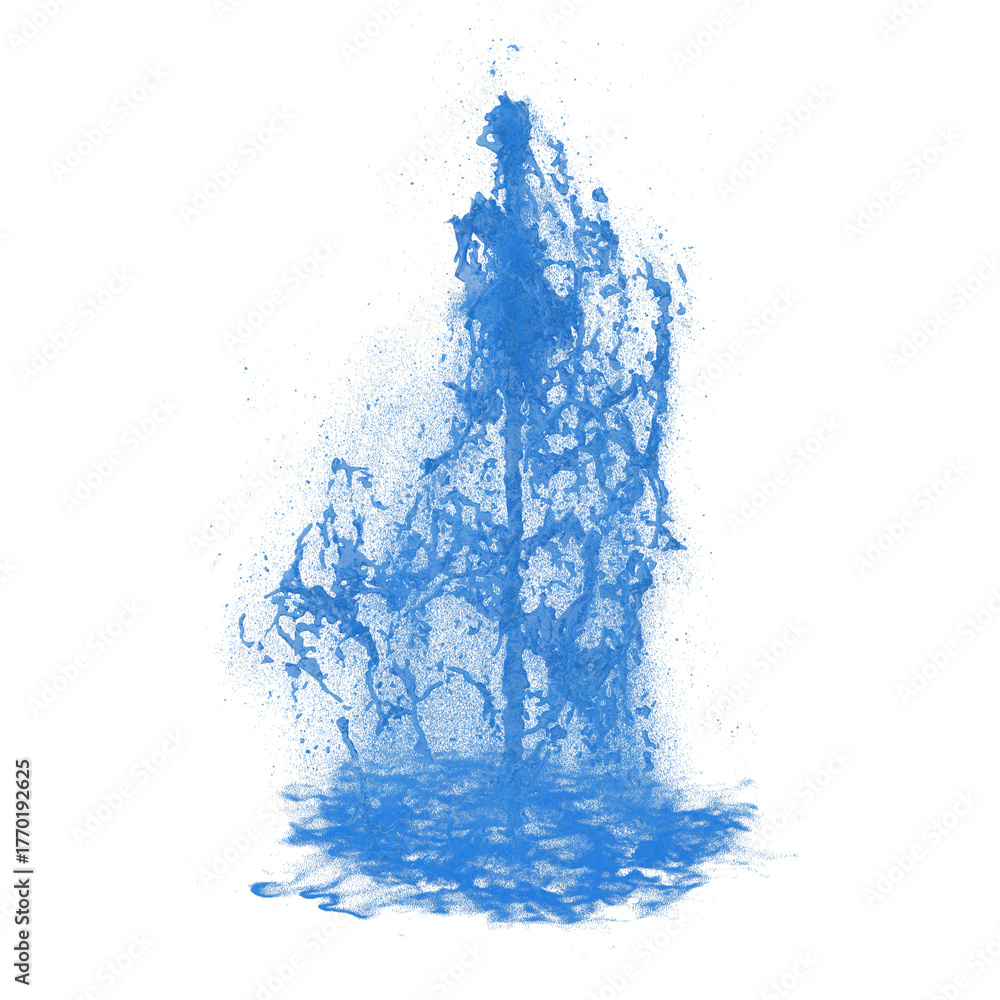 Obraz premium Fountain blue isolated transparent background 3d rendering 