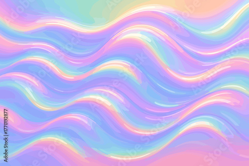 Waves gloss transitions vector softly iridescent pastel illustration polished plastic gradient melted