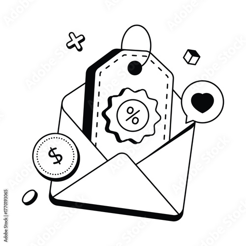 Price alert and promotional update Vector Icons
