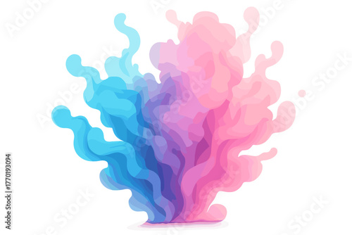 Flow dreamy color softly pink blue inkbloom hues blooming illustration impression vector