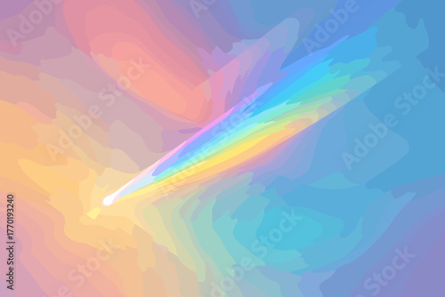 Vector washing ethereal waves abstract prism light illustration color creating dispersion radiance