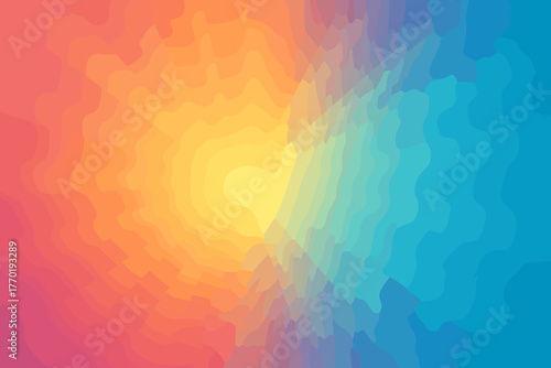 Center harmony glowing from vector radiating radiant illustration gradient background hues soft