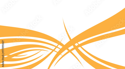 A modern abstract background with intersecting golden curves and lines creates a dynamic and flowing design against a clean white backdrop, perfect for graphic design projects