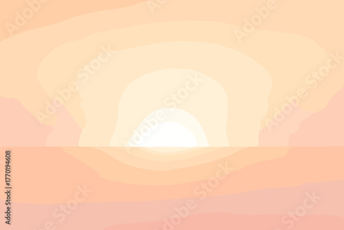 Merging hues horizon light illustration pastel warm flare vector soft into