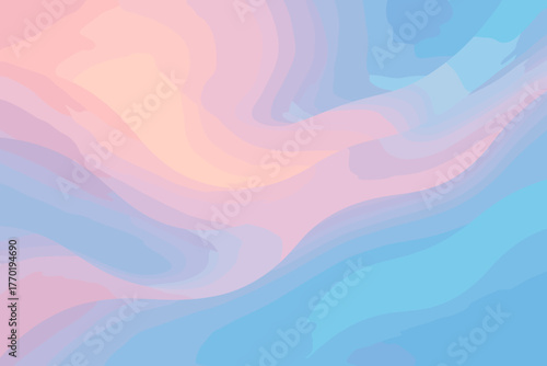 Waves luminous illustration vector between flowing color sky transitioning pastel