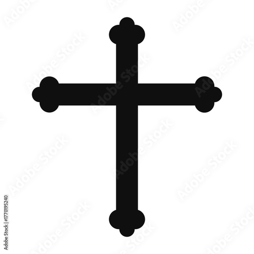 Vector image of a Christian cross silhouette in various styles. Concept of Orthodoxy and faith. Element for your design.