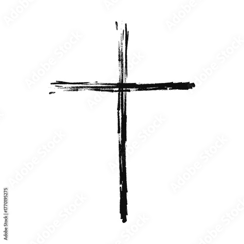 Vector image of a Christian cross silhouette in various styles. Concept of Orthodoxy and faith. Element for your design.